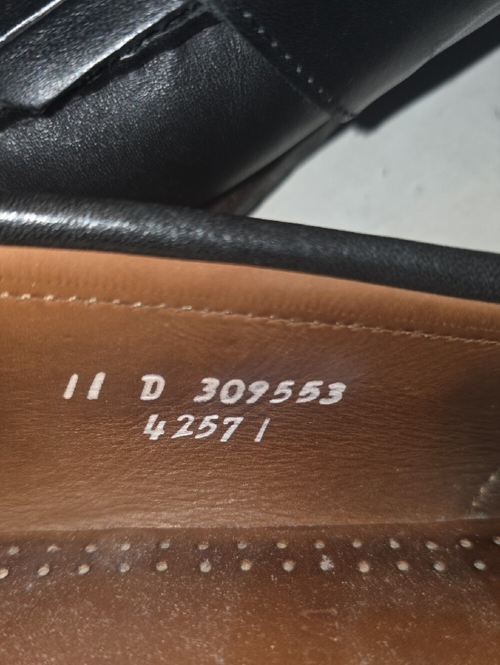 Allen Edmonds Black Leather Kiltie Loafers with Brown Toe - Picture 8 of 11